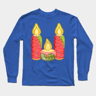 Merry Christmas and happy new year candle Long Sleeve T-Shirt